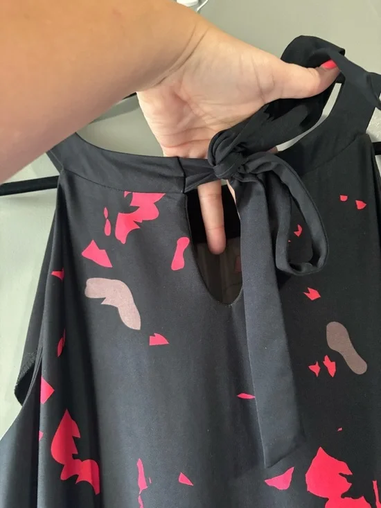 Penningtons Plus Size 3X Black Pink Ombre Dress Sleeveless Stretch Midi - Picture 6 of 8